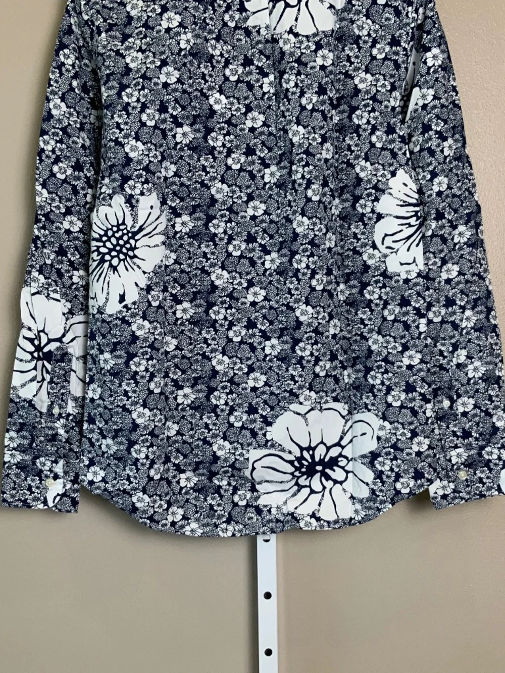 J. Crew Slim Stretch Secret Wash Cotton Poplin Button Down Shirt Hydrangea Print